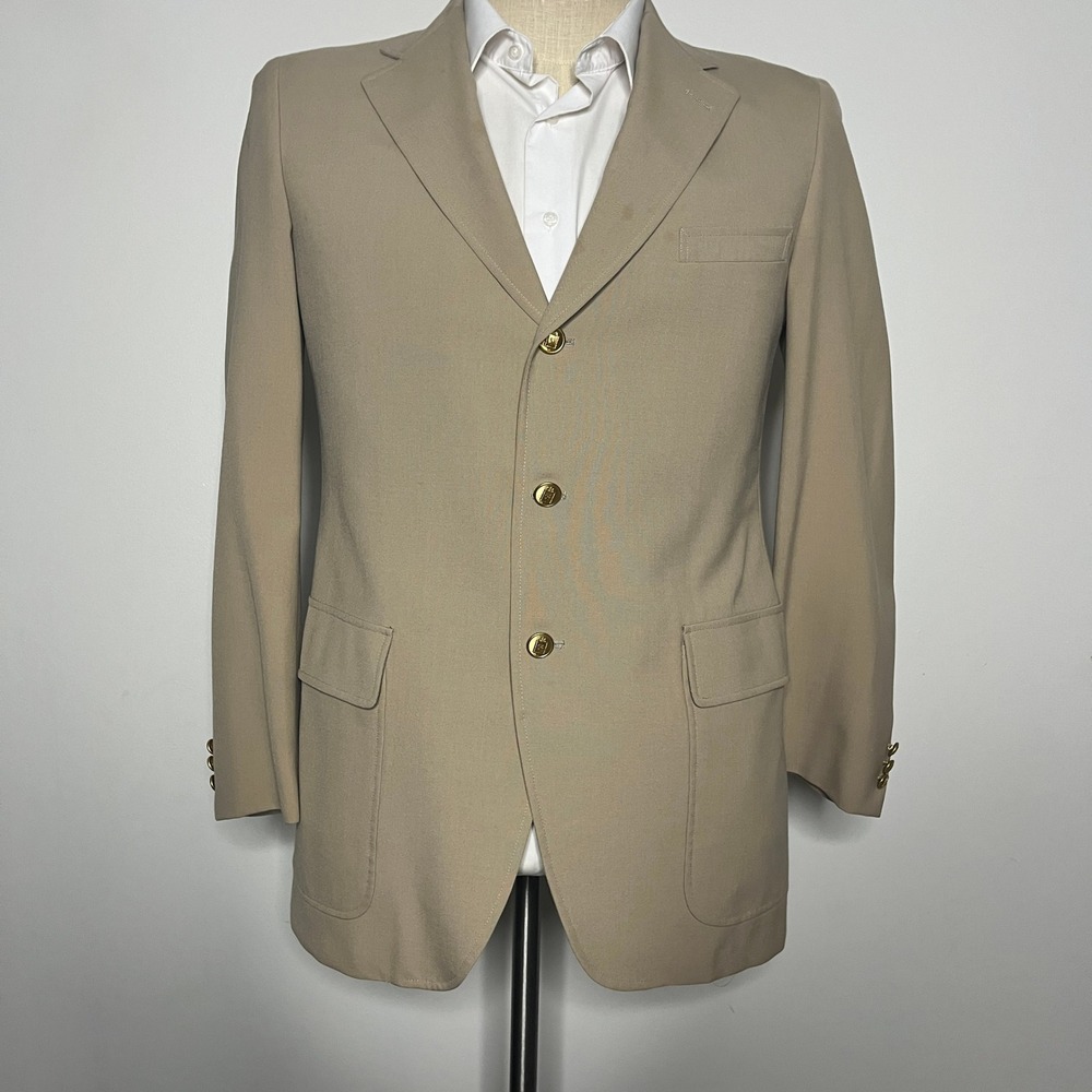 Vintage Corbin Blazer Mens‎ 46R Sport Coat Gold Buttons Three Button Jacket